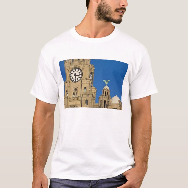 Camiseta Edificio del Hígado, Liverpool, Merseyside, Inglat (Anverso)