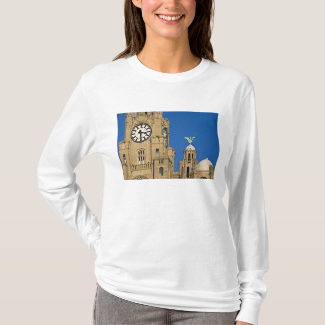 Camiseta Edificio del Hígado, Liverpool, Merseyside, Inglat (Anverso)