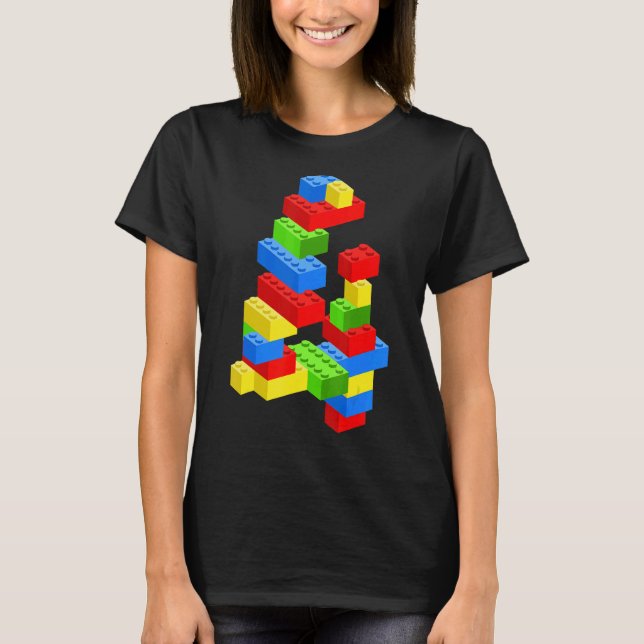 Camiseta Edificio Guay 4Cumpleaños Bloques de Niño de 4 Año (Anverso)