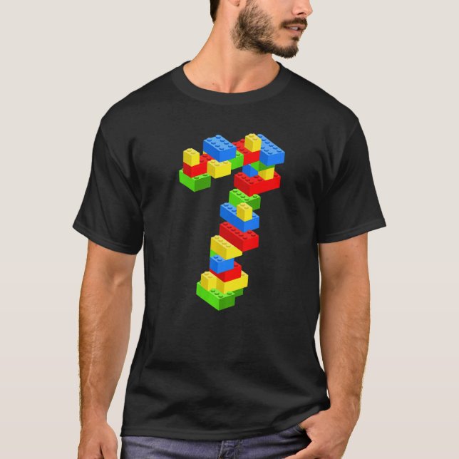 Camiseta Edificio Guay 7Cumpleaños Bloque Niño de 7 Años (Anverso)