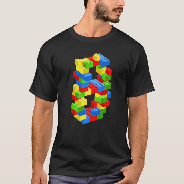 Camiseta Edificio Guay 8Cumpleaños Bloques De Niño De 8 Año (Anverso)