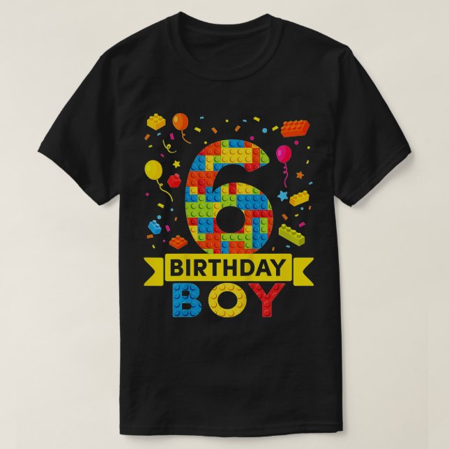 Camiseta Edificio infantil de 6 años de edad bloquea sexto  (Diseño del anverso)