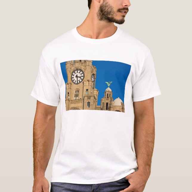Camiseta Edificio Liver, Liverpool, Merseyside, Inglaterra (Anverso)