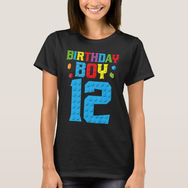 Camiseta Edificio Master Builder 12th Birthday Boy de 12 añ (Anverso)
