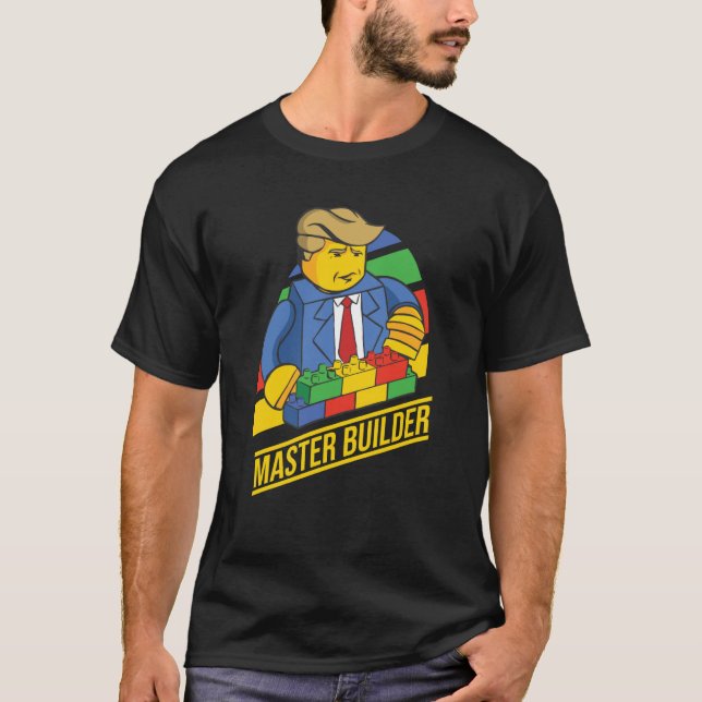 Camiseta Edificio Master Builder Bloquea A Los Hombres Jóve (Anverso)