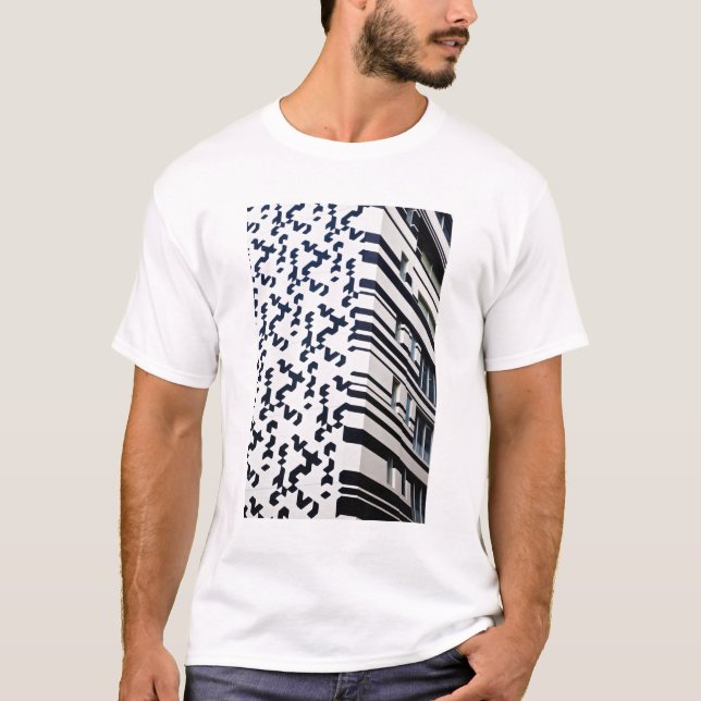 Camiseta Edificio moderno en blanco y negro en Hong Kong (Anverso)