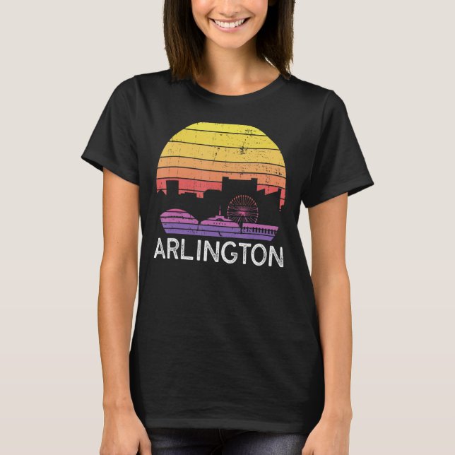 Camiseta Edificio Urbano Retro Texas Arlington Skyline Vint (Anverso)
