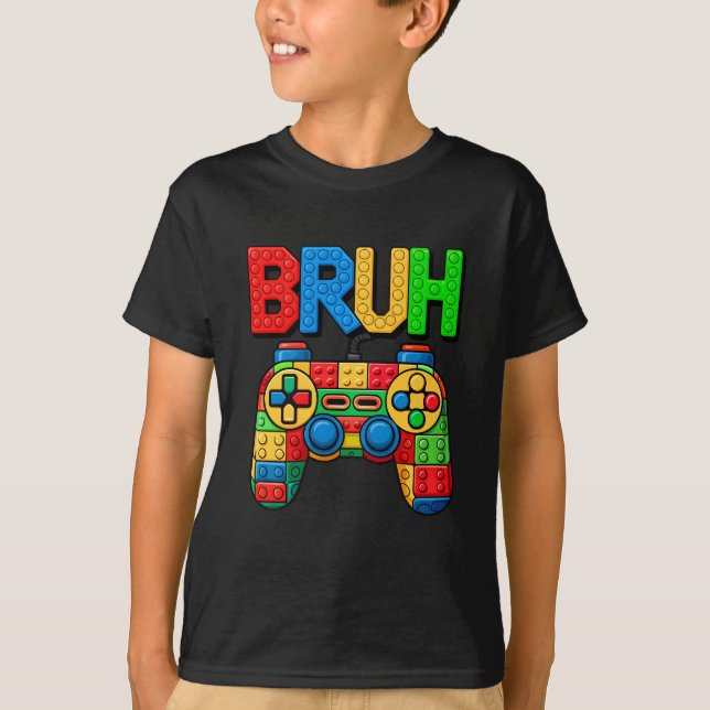 Camiseta Edificios Bruh Boys Niños Cumpleaños Brick Buil (Anverso)