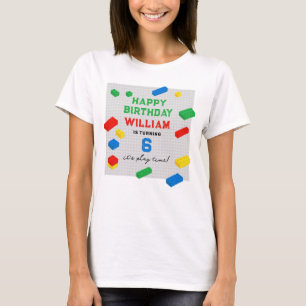 Camiseta Edificios coloridos Bloquean Niños Cumpleaños Mamá