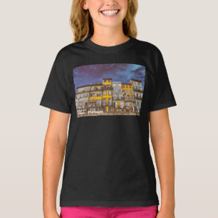 Camiseta Edificios coloridos del distrito de Ribeira en Por