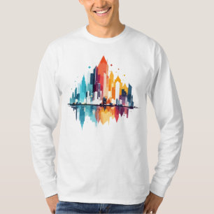 Camiseta Edificios Paisaje Moderno Rascacielos Vida de la c