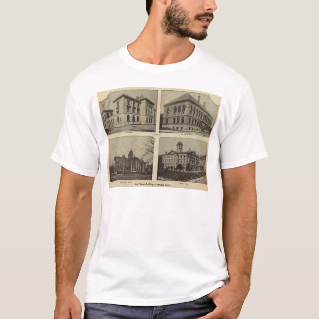 Camiseta Edificios principales, Portland, Oregon (Anverso)