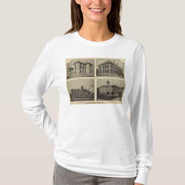 Camiseta Edificios principales, Portland, Oregon (Anverso)