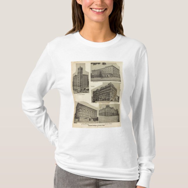 Camiseta Edificios prominentes, Portland, Oregon (Anverso)