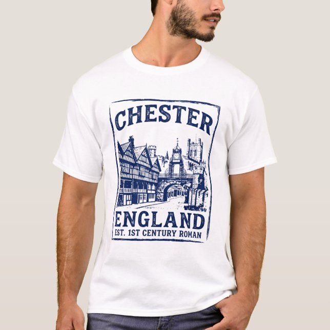Camiseta Edificios Tudor de Chester Inglaterra Torre del Re (Anverso)