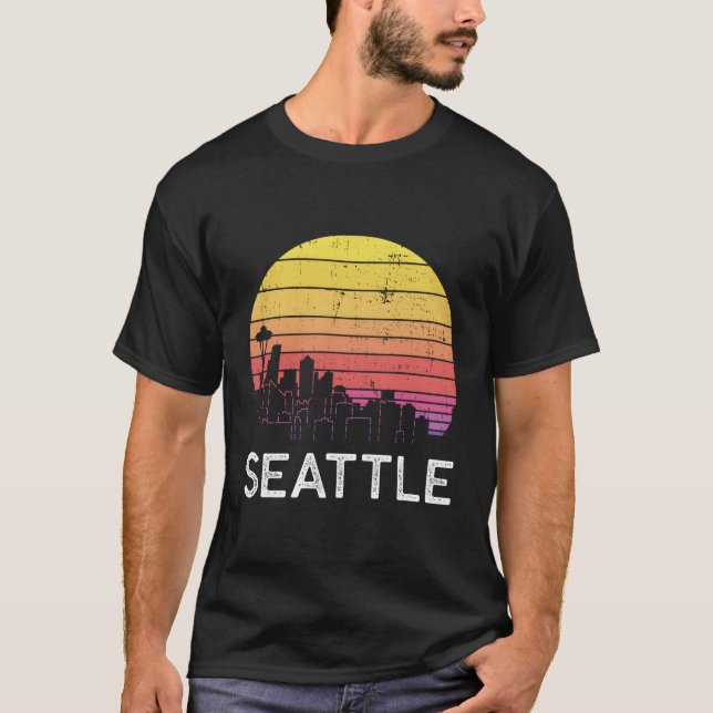Camiseta Edificios urbanos del Skyline de Washington Seattl (Anverso)
