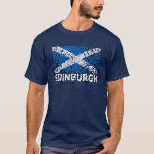 Camiseta Edimburgo + Bandera del escocés del Grunge