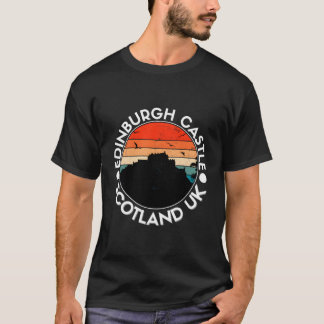 Camiseta Edimburgo Castillo Escocia Retro Sunset Souvenir P