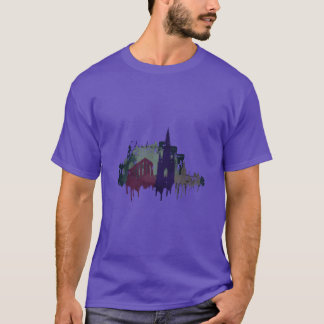 Camiseta Edimburgo Ciudad Escocia Acuarela Silueta divertid