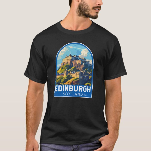 Camiseta Edimburgo Escocia Viaje Arte Vintage (Anverso)