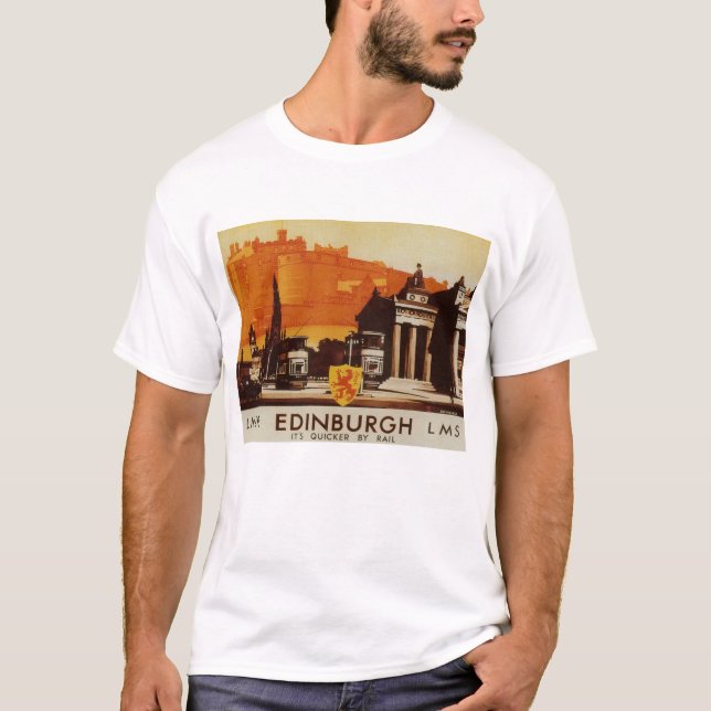 Camiseta Edimburgo por el poster del carril de LNER (Anverso)