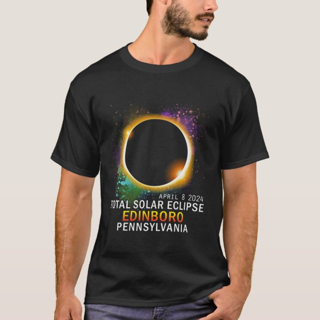 Camiseta Edinboro Pennsylvania Eclipse Solar Total 2024 (Anverso)
