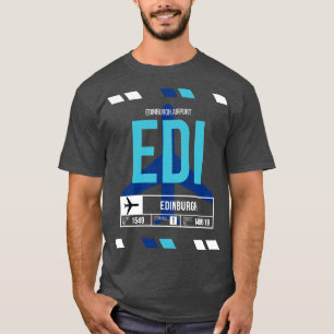 Camiseta Edinburgh EDI Código del aeropuerto Etiqueta de eq