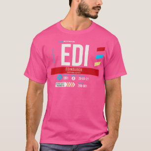 Camiseta Edinburgh EDI Código del aeropuerto Etiqueta de eq