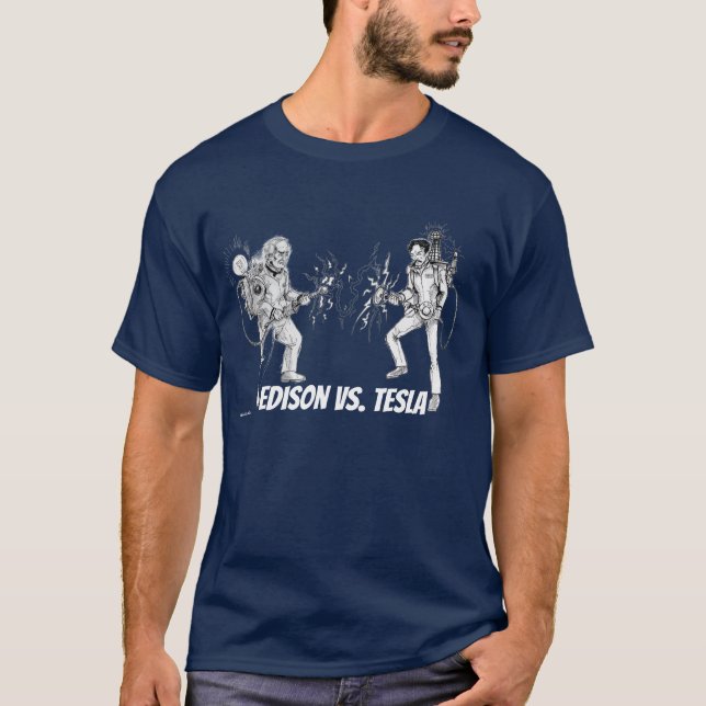 Camiseta Edison contra Tesla (Anverso)
