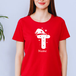 Camiseta Editable Color Christmas Monogram Custom Name