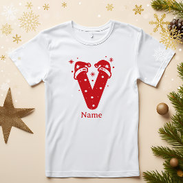 Camiseta Editable Color Christmas Monogram Custom Name