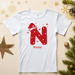 Camiseta Editable Color Christmas Monogram Custom Name