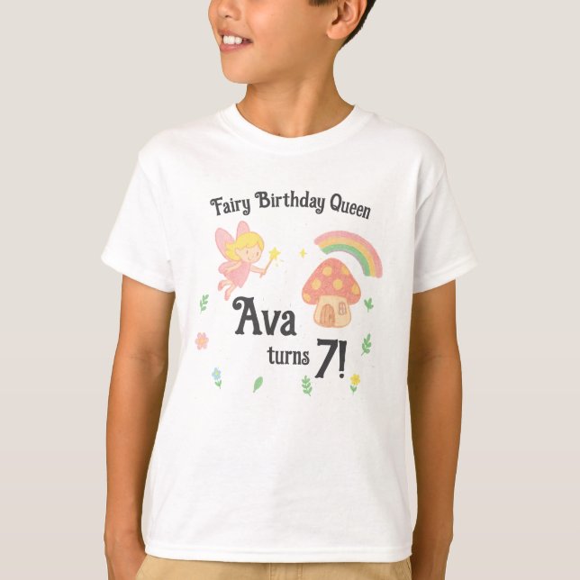 Camiseta Editable Crayon Style – Fairy Mushroom Forest (Anverso)
