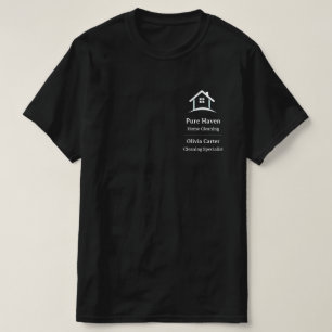 Camiseta editable del personal de limpieza de la c