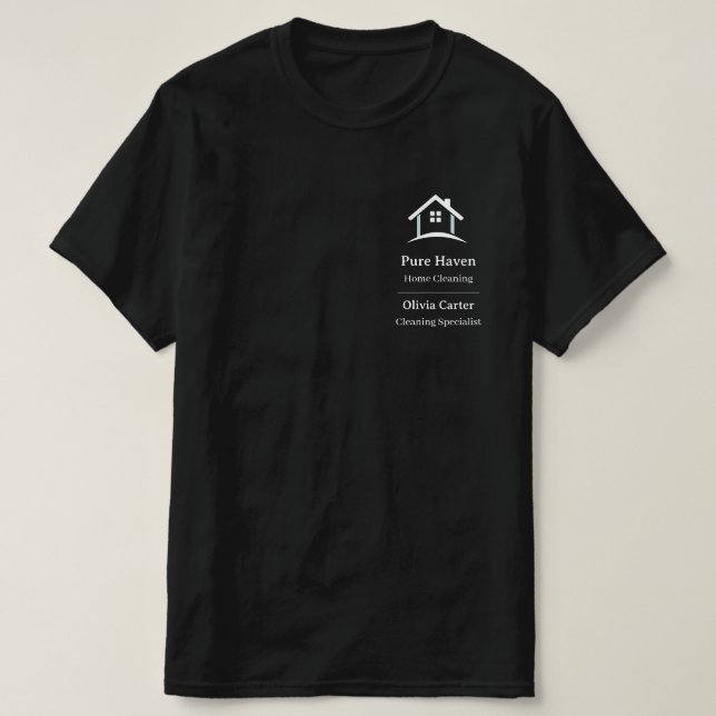 Camiseta editable del personal de limpieza de la c (Diseño del anverso)