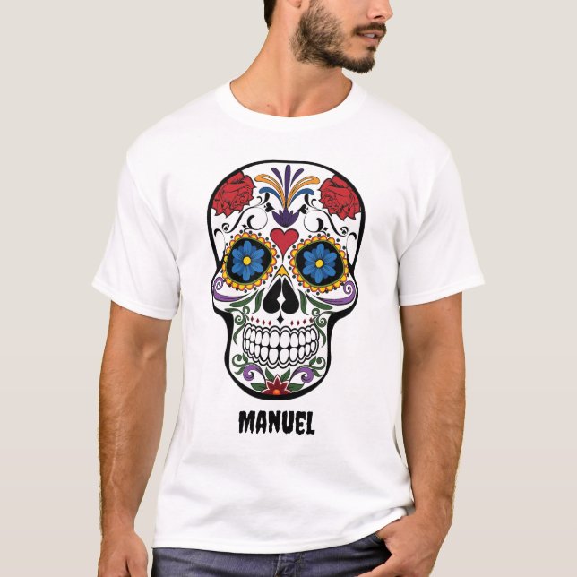 Camiseta Editable Día Mexicano de la Calavera Muerta y Nomb (Anverso)
