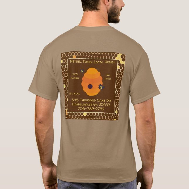 Camiseta Editada de Miel Local de Pethel Farm (Reverso)