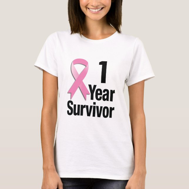 Camiseta Editar el cáncer de mama al año - 1 año (Anverso)