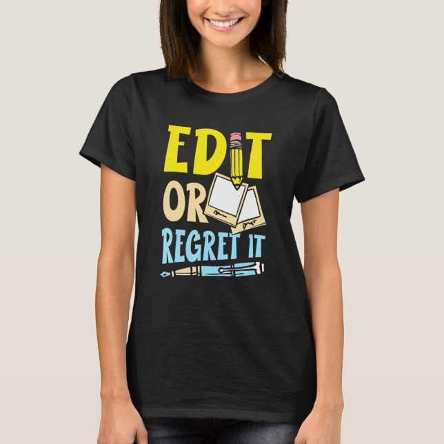 Camiseta Editar O Lamentarlo Para Un Gusano De Libros Escri (Anverso)