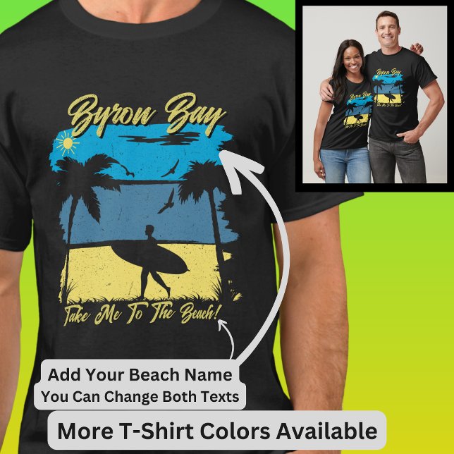 Camiseta Editar todo el texto - nombre de playa Surfer Blue (Subido por el creador)