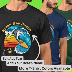 Camiseta Editar todo el texto - Sunset de la ola azul de su