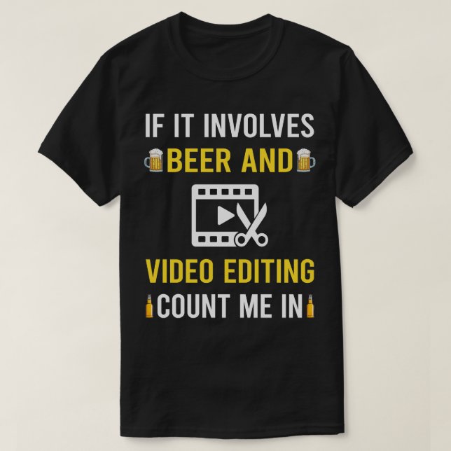 Camiseta Editor De Edición De Bebidas Y Vídeo (Diseño del anverso)