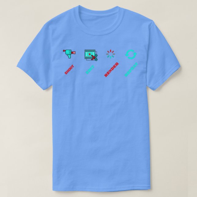 Camiseta Editor de repetición de procesado de edición de di (Diseño del anverso)