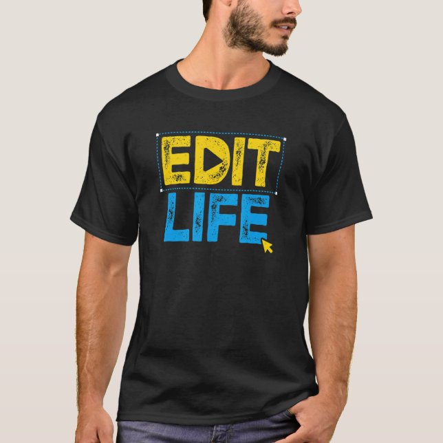 Camiseta Editor digital edición edición de vídeo de vida ed (Anverso)