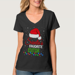 Camiseta Editor favorito de Santa S Santa Hat ilumina Graci