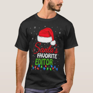 Camiseta Editor favorito de Santa S Santa Hat ilumina Graci