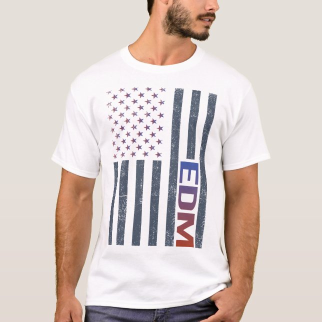 Camiseta EDM de Bandera Americana (Anverso)