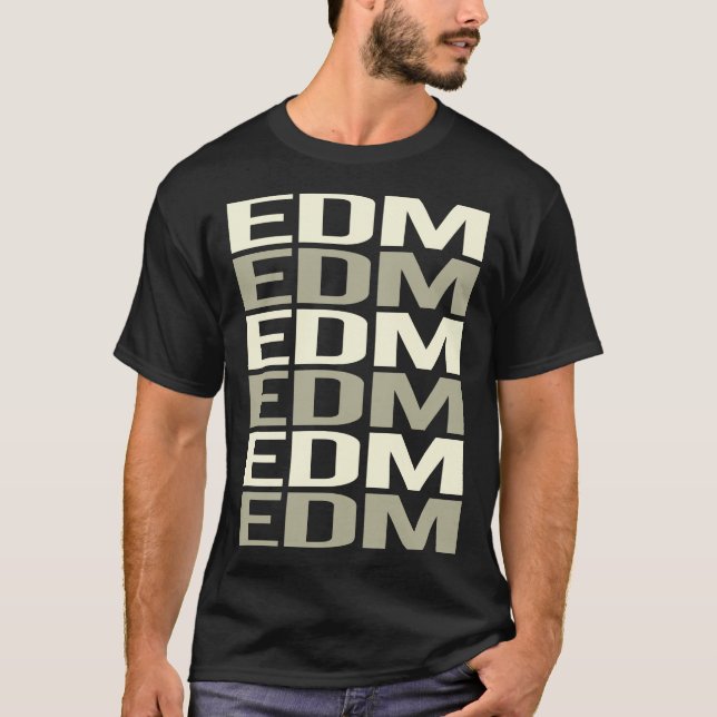 Camiseta EDM de texto blanco (Anverso)