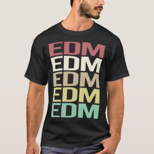 Camiseta EDM de texto colorido