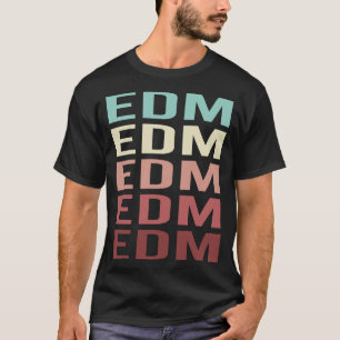 Camiseta EDM de texto colorido